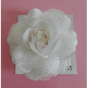 Flowers for Dresses and Hair - Tulle Cream Rose 
